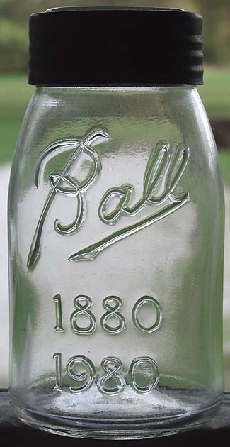 Scarce CLEAR Ball 1880 1980 Special Run QT Fruit Jar