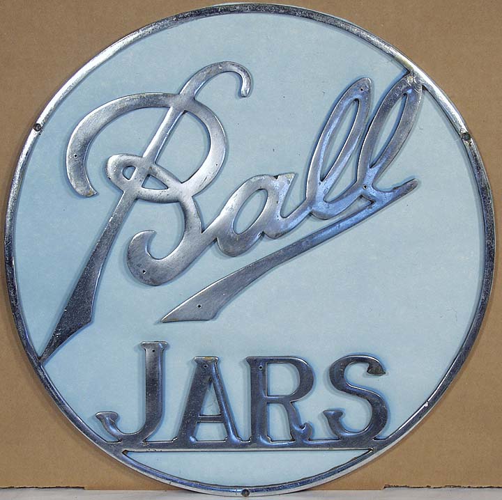 BRASS BALL Fruit Jars FACTORY SIGN (Not a Canner Rack)
