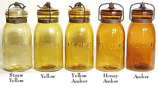 5 Globe Fruit Jars in Shades of Amber