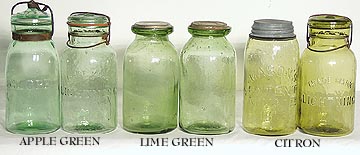 Apple Green Lime Green and Citron Jars